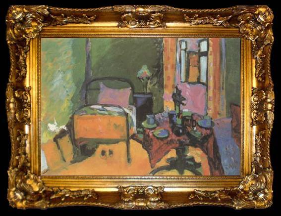 framed  Wassily Kandinsky Bedroom in Ainmillerstrasse (mk12), ta009-2